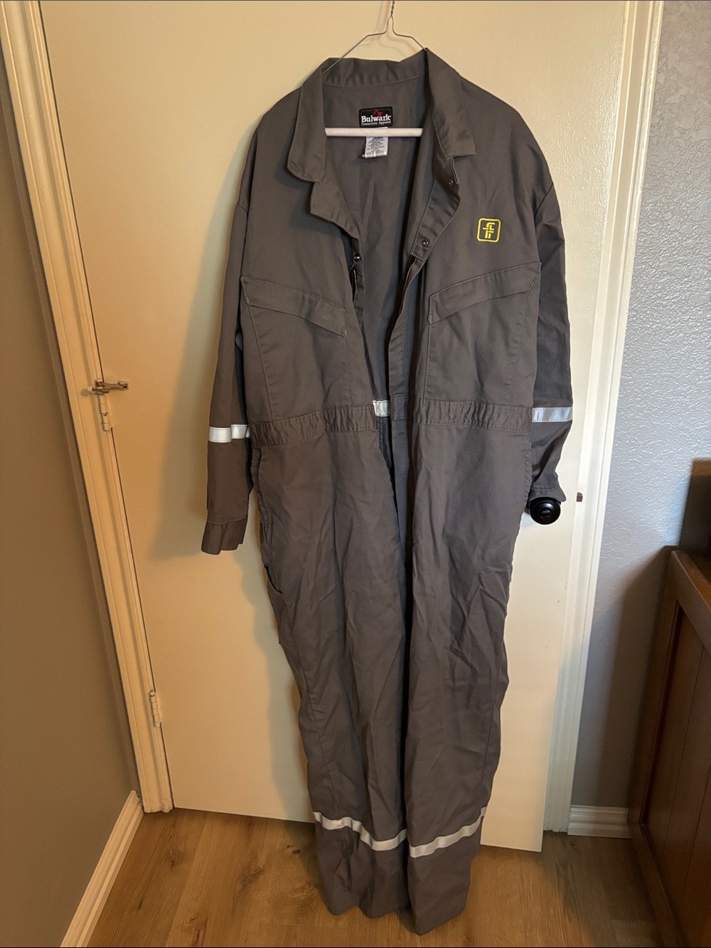 Bulwark FR Gray Coveralls with Reflective Trim